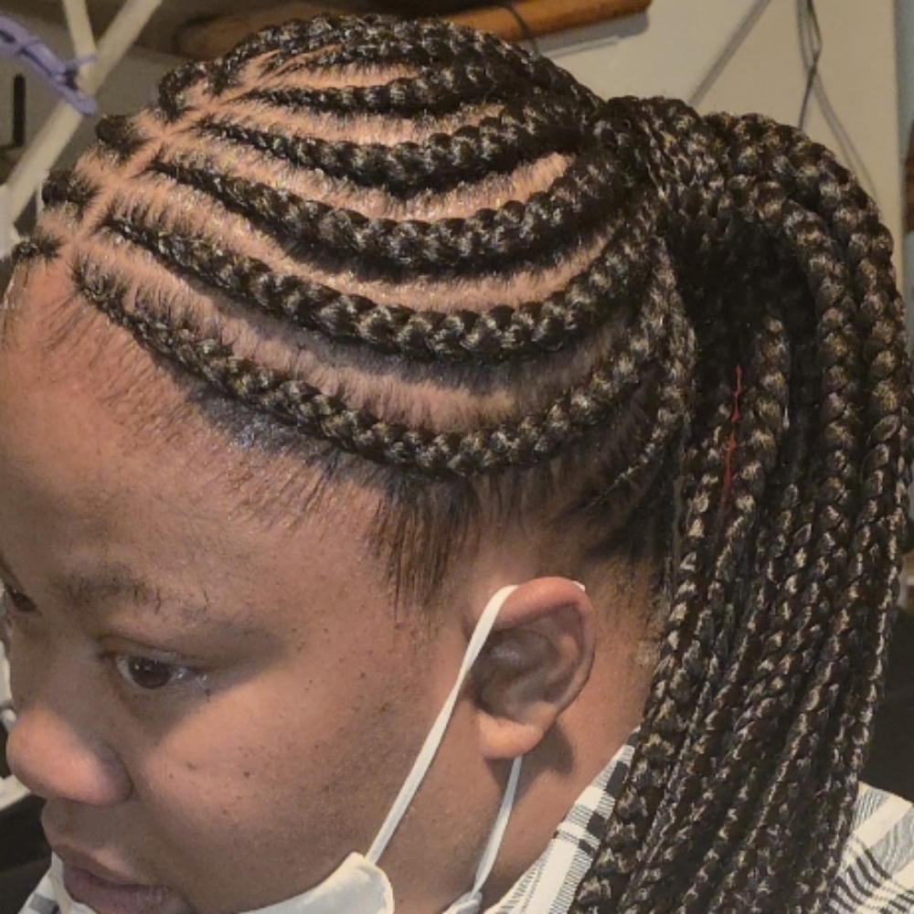 Medium Stitch Braided Ponytail at Ms K Hair Braiding in Cincinnati, OH