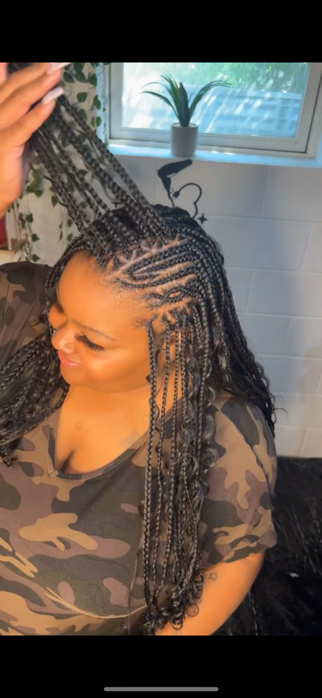 Bohemian Flip Over Knotless Braids