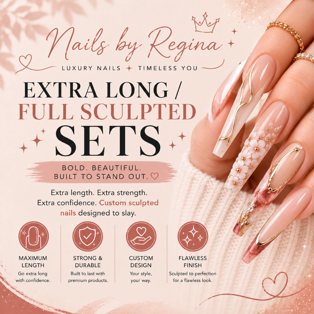 XL/ Full Sculpted Set at Regina's Hair & Nail Studio in Corning, CA