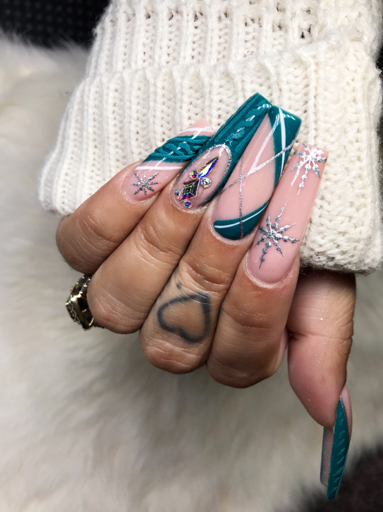 Acrylic Nails with Nail Art