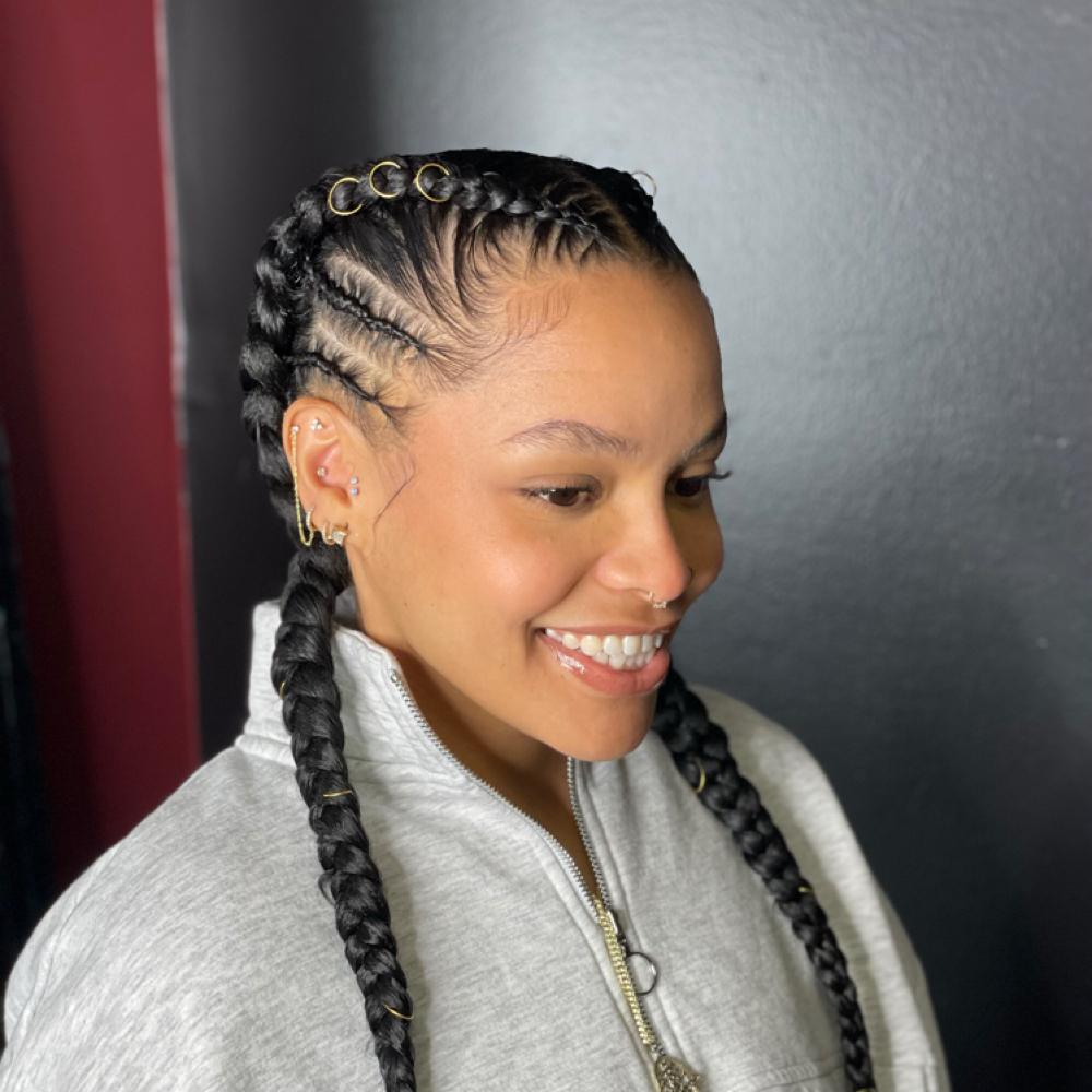 2 Cornrows at Jassieheartshair in Jonesboro, GA