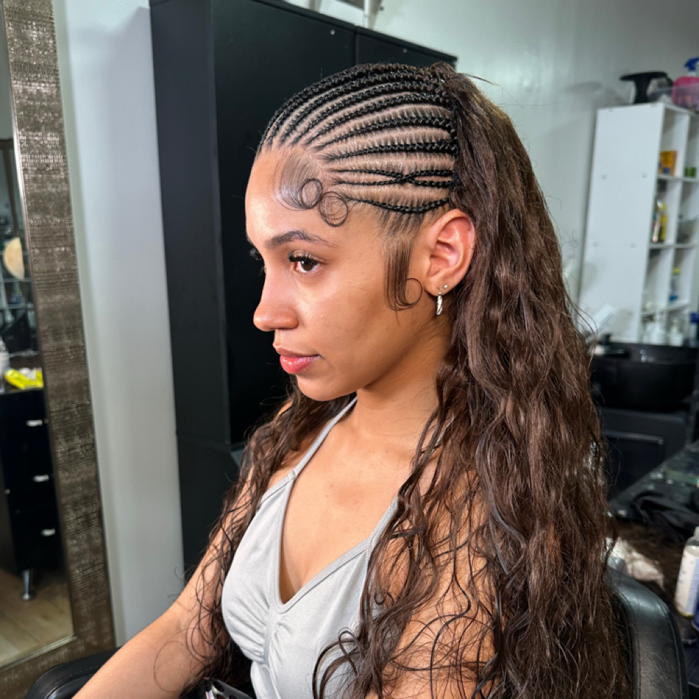 HALF SEW-IN + HALF FEED-IN BRAIDS at DvoidxLLC in Brooklyn, NY