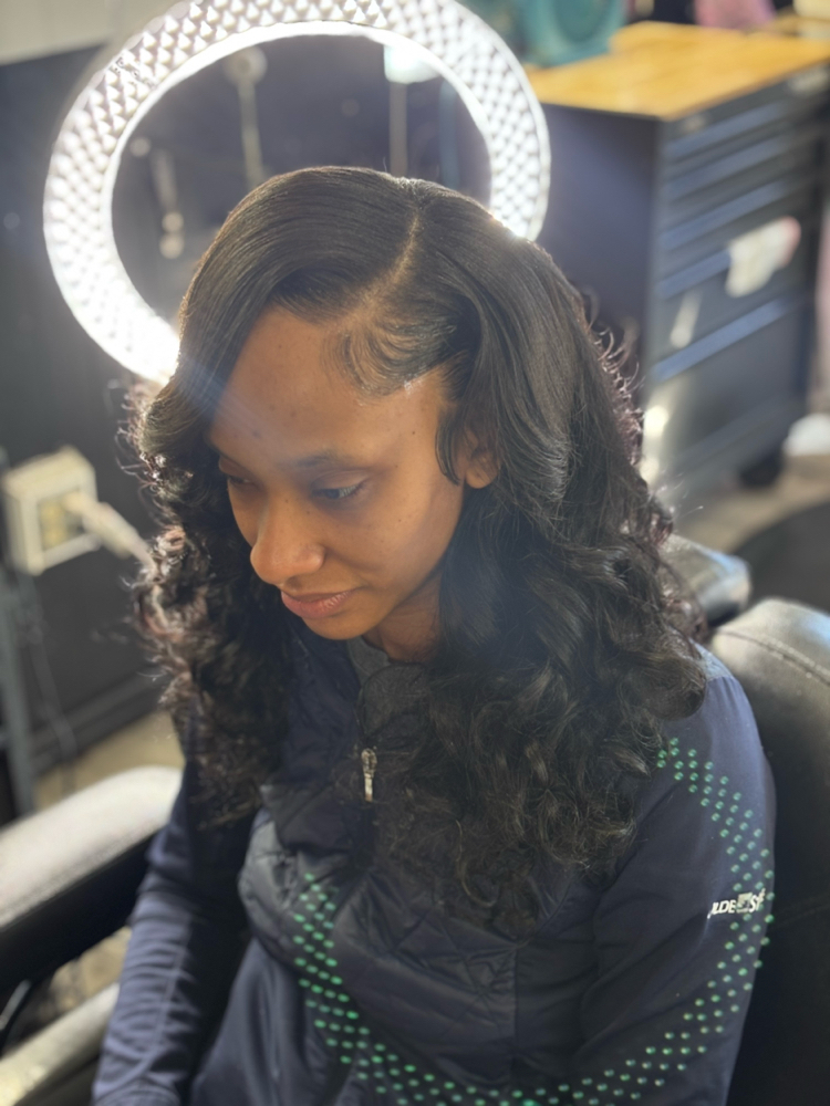 Sew-In With Natural Leave Out at Addiction’s Salon in Bowling Green, KY