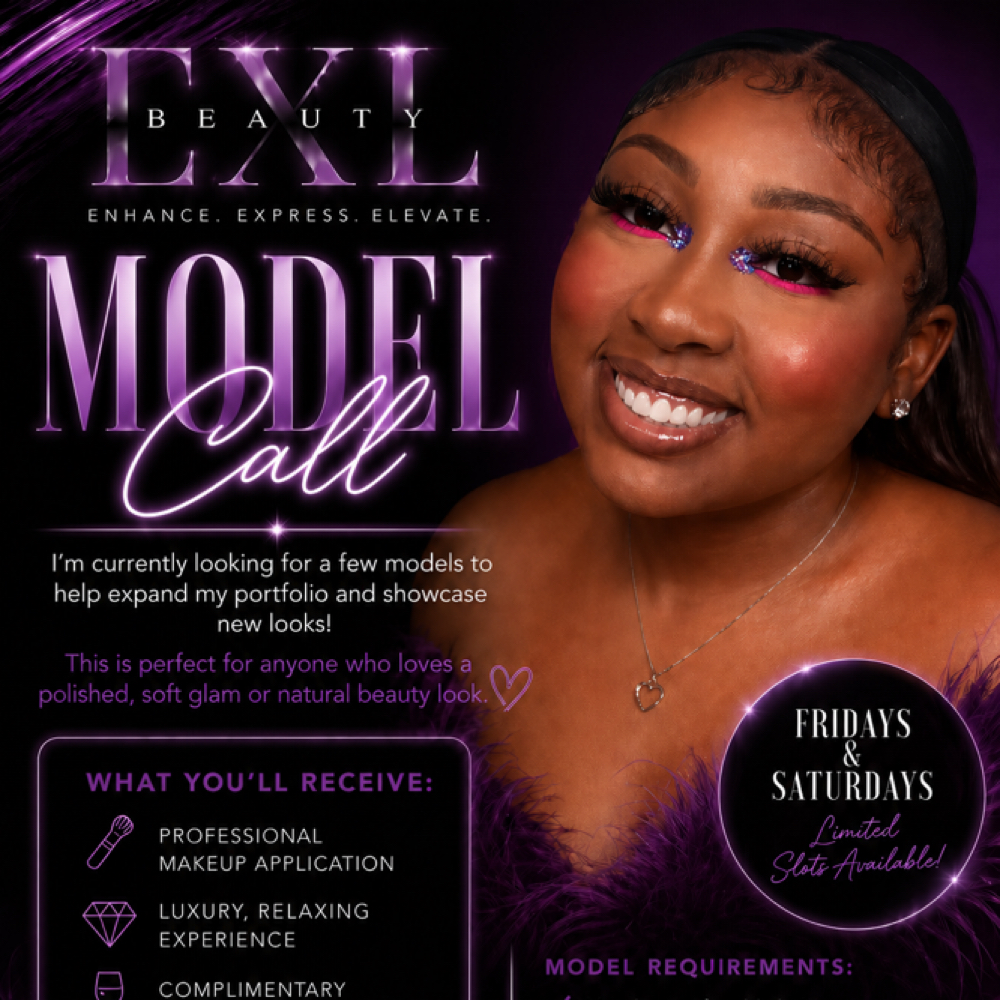 Model: Natural (Full) Beat at EXL Beauty in Burlington, NC