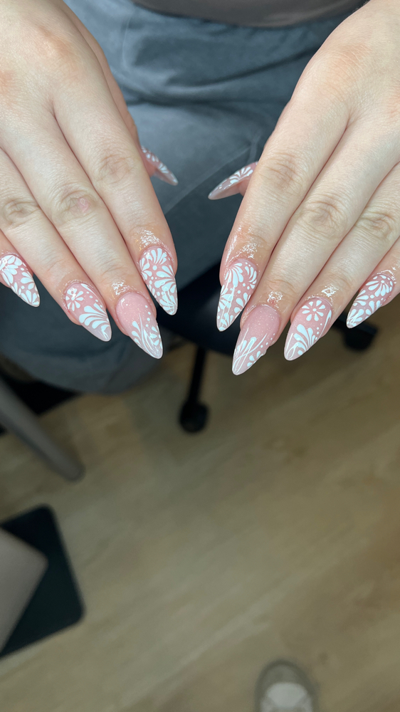 Acrylic Full Set Nail Art/ Abstract
