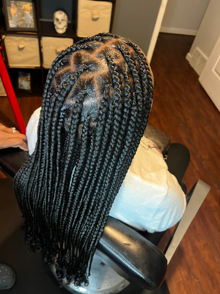 Large Knotless Braids Mid Back