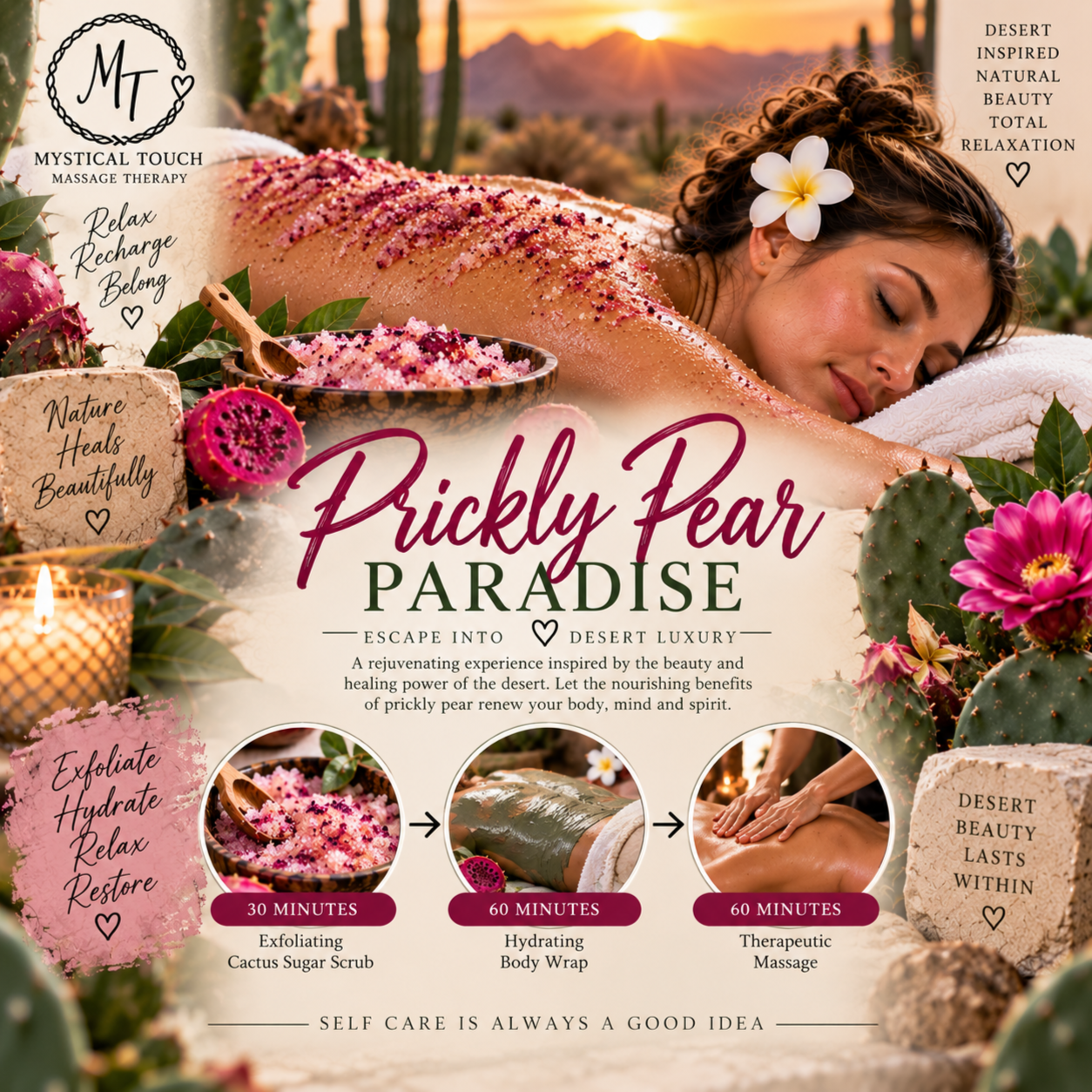 Prickly Pear Paradise at Mystical Touch Massage Therapy in Denton, TX