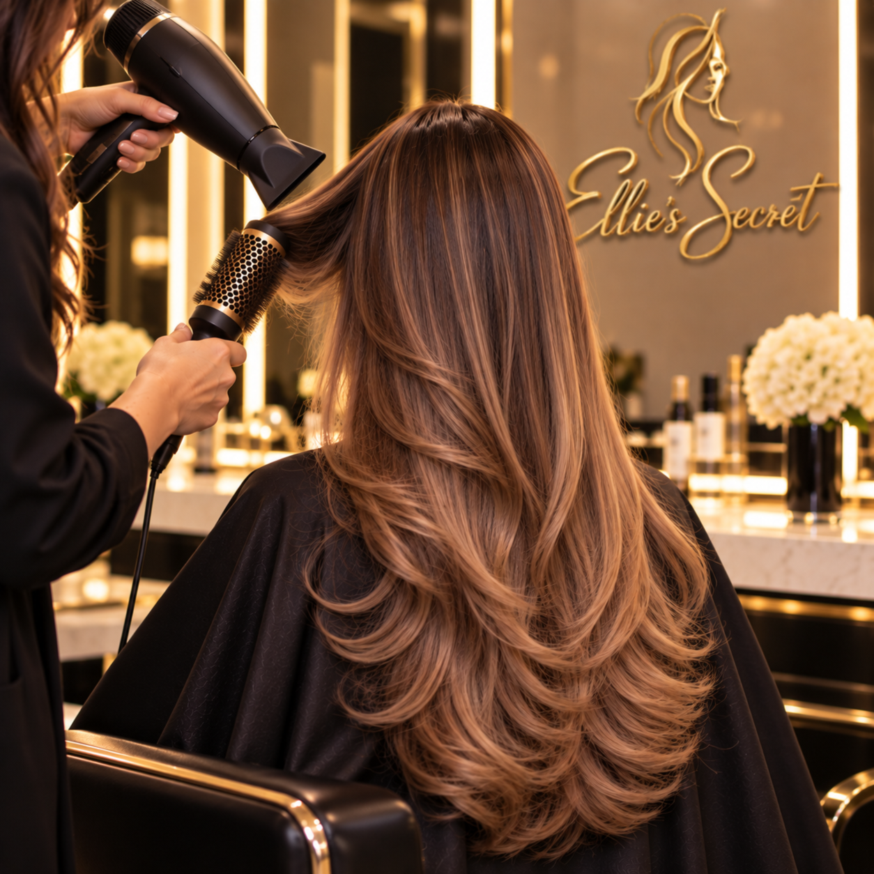 Haircut Long Hair with Blowdry at Ellie’s secret salon in Irvine, CA