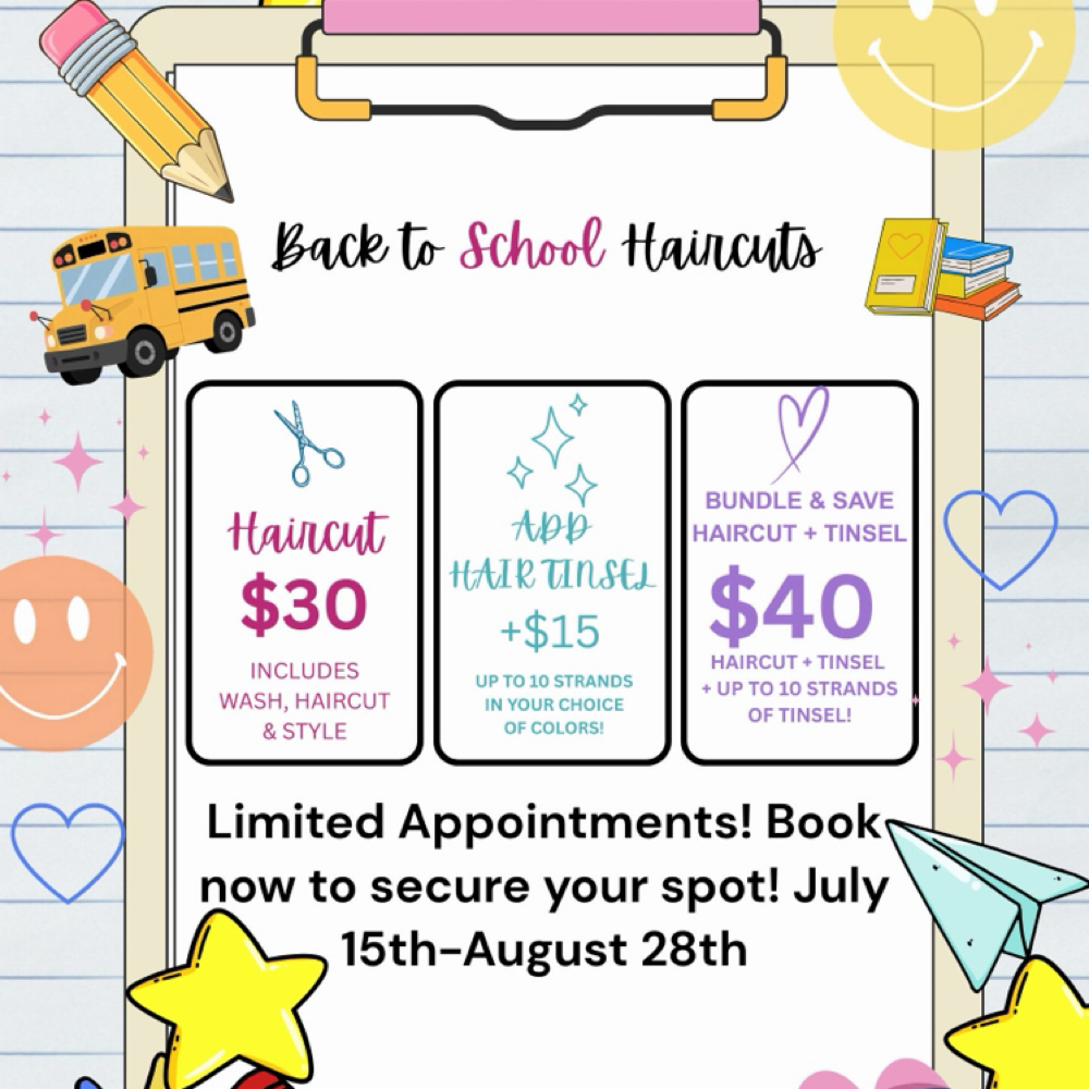 Back-to-School Haircuts at Beautyybycyn in Oakdale, CA