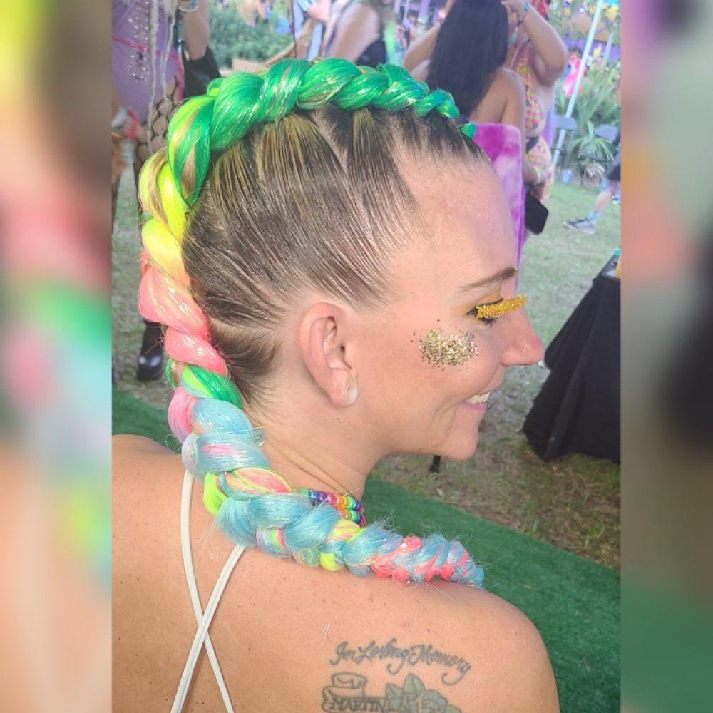 Rave Hawk at Braid Girl Studios in Kyle, TX