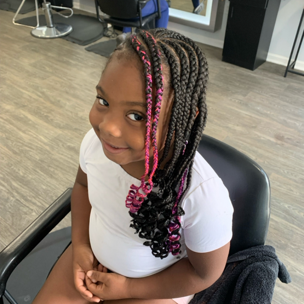 Kids Lemonade Braids at The Perfect Touch Beauty & Barber Salon in Bridgeport, CT