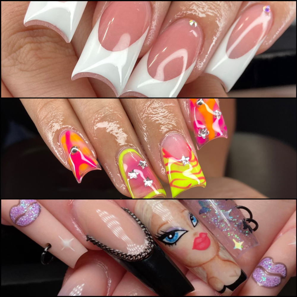 Hand-Painted Gel Fingernail Designs at TrueBeautyTeyaLLC in West Haven, UT