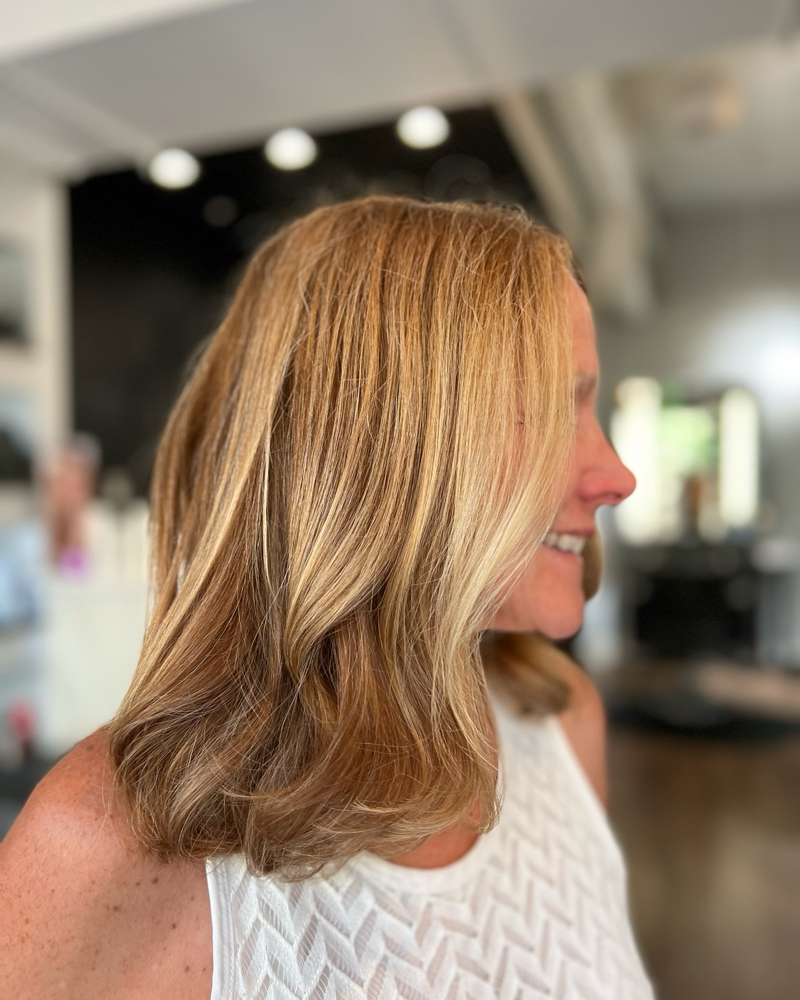 Base color + highlights / haircut