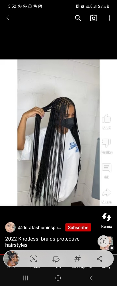 ExtraSmall/long Knotless Box Braids