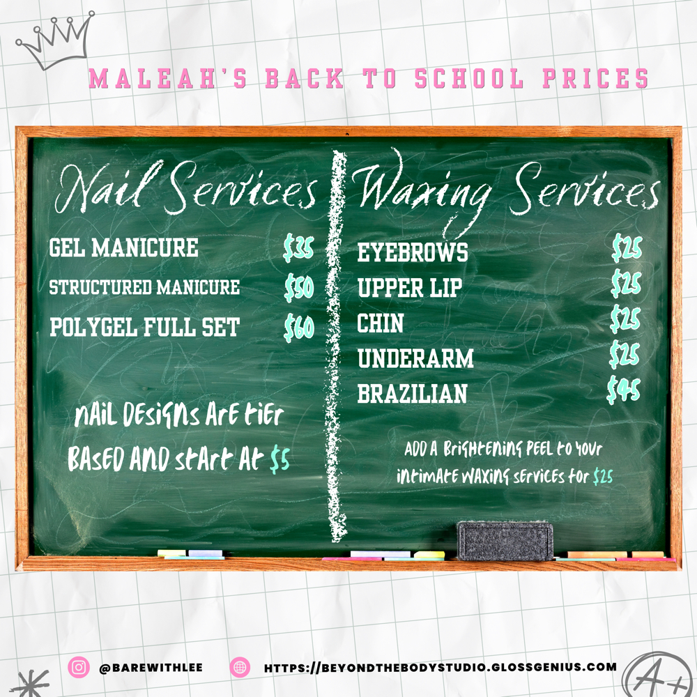 Back To School Service at Beyond the Body Studio in Columbia, SC