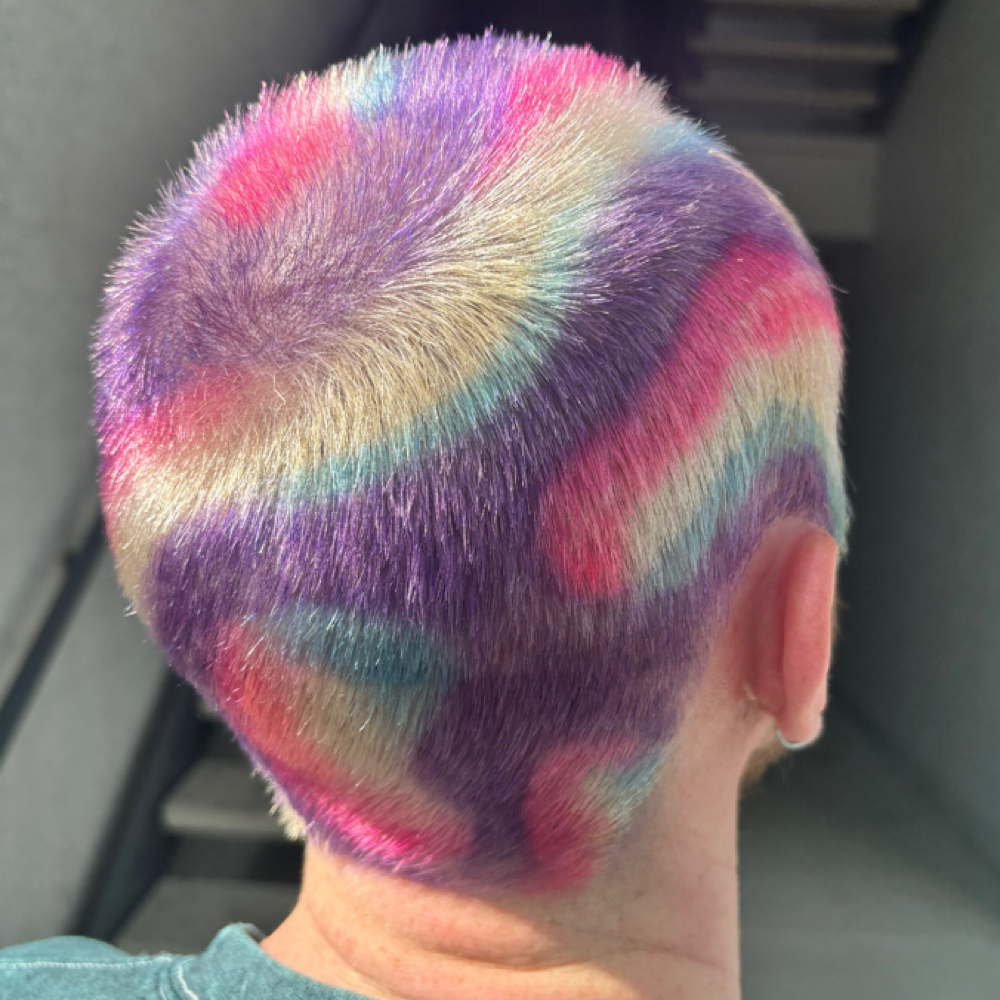 Shave head/ Bleach/ Color design at Hair by Arden in Palm harbor, FL