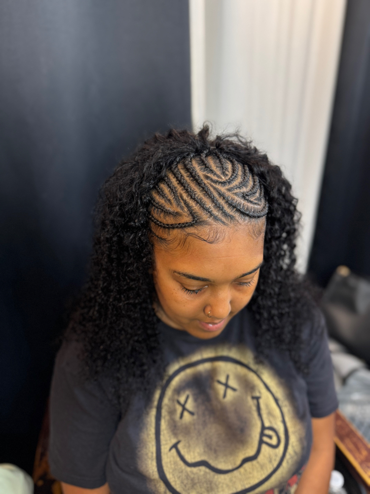 Half Tribal Braids w/ Quickweave at Beauty By Keee in Columbus, OH
