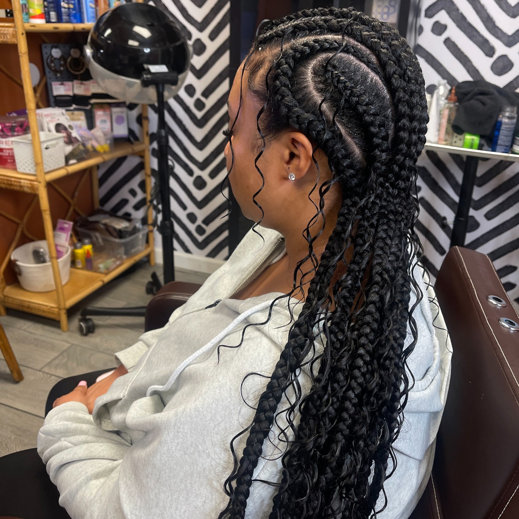 Feed In Cornrows With Hair Added at Ashtrologic Hair in Frederick, MD