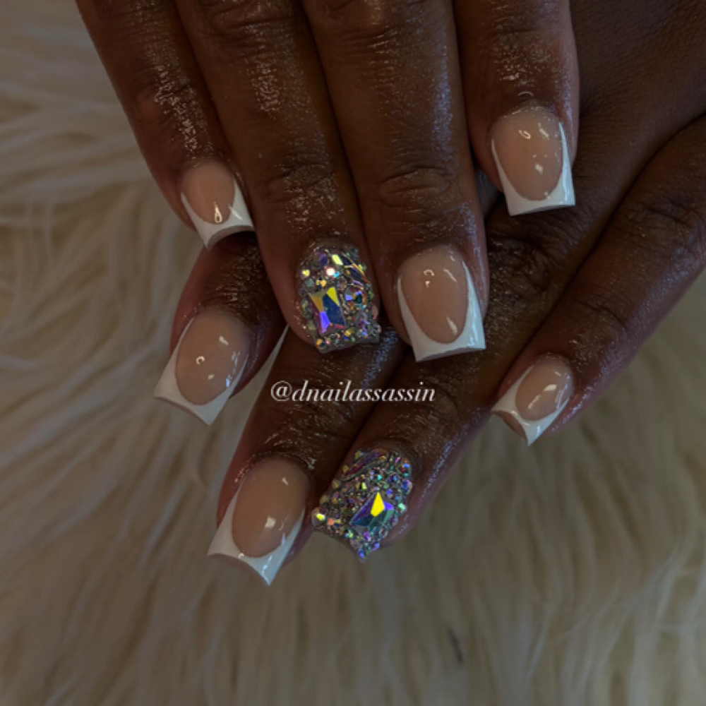 Short Set Acrylics at Tips&Clips Hair&Nails in lincoln park, MI
