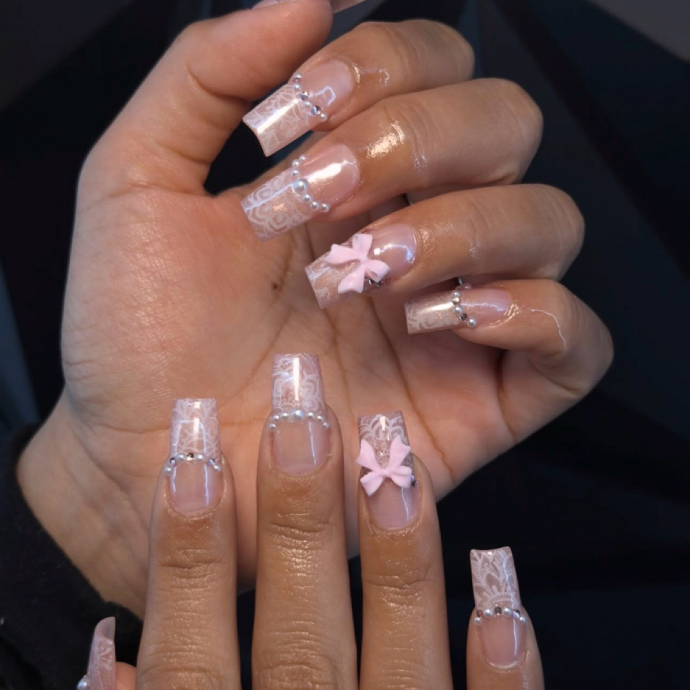 Charms and Rhinestones at chic nails room in Dobbs Ferry, NY