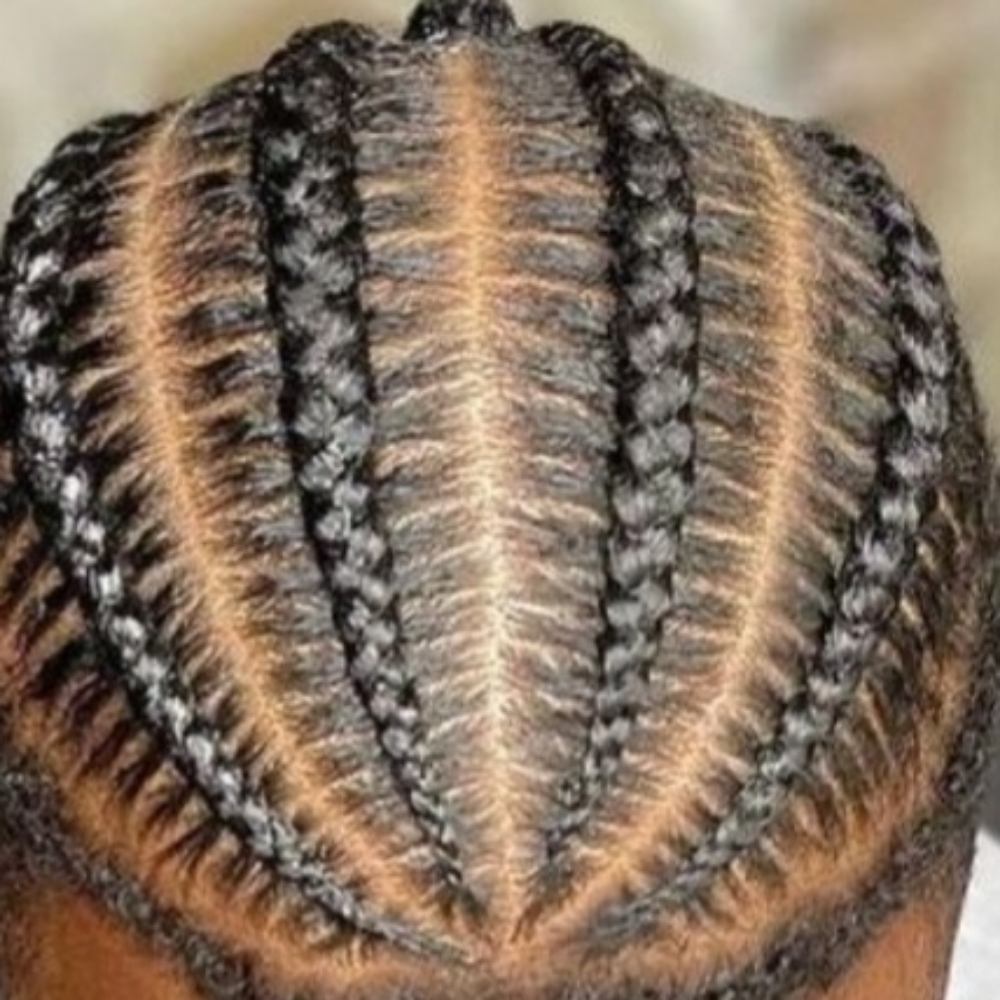 Men 4 braids knot bun (natural)