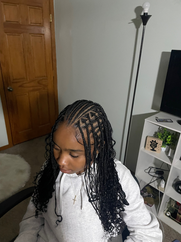 Fulani Knotless Braids 6-11 at TheBratZHouse in Houston, IL