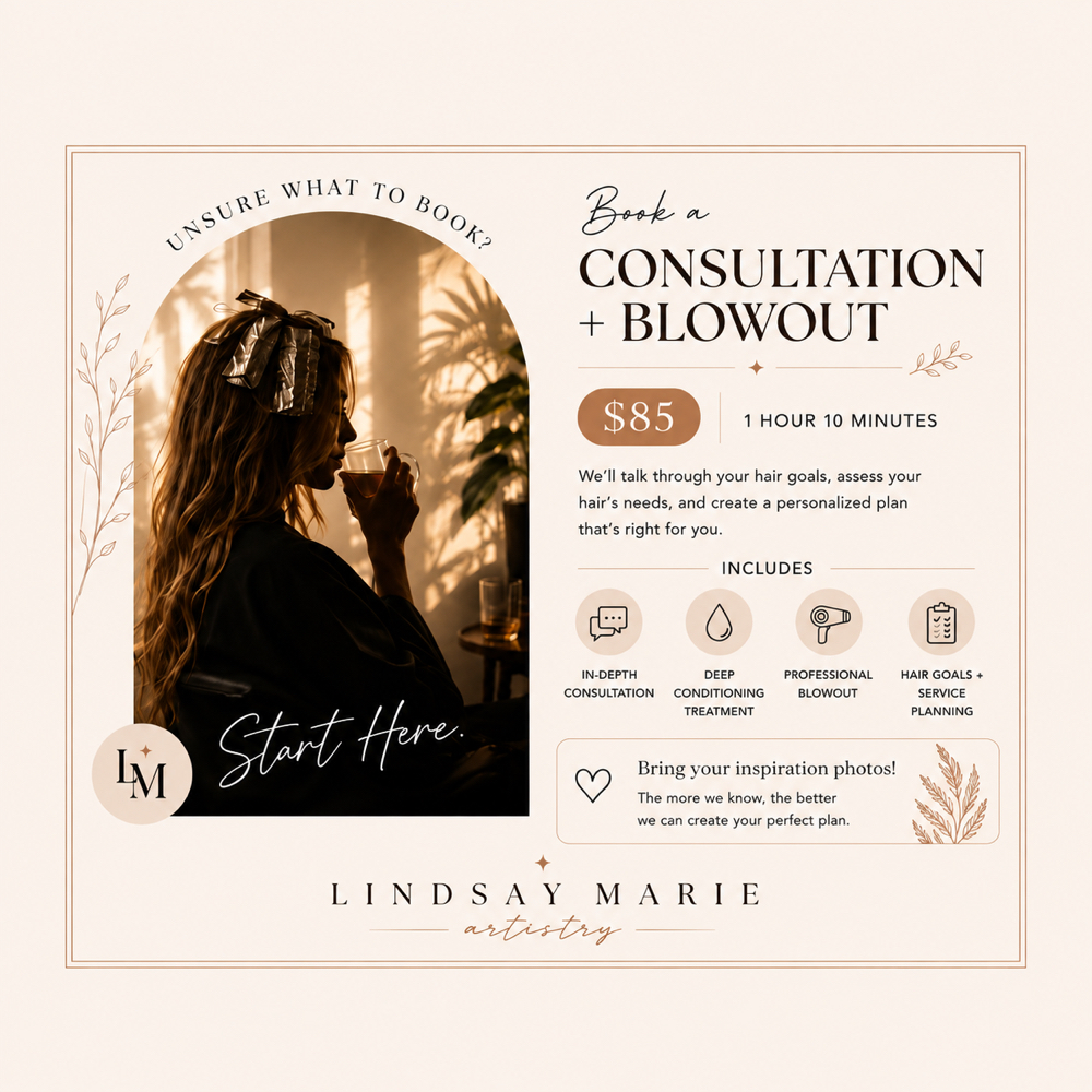 Consultation & Blowout at Lindsay Marie Artistry in Delray beach, FL
