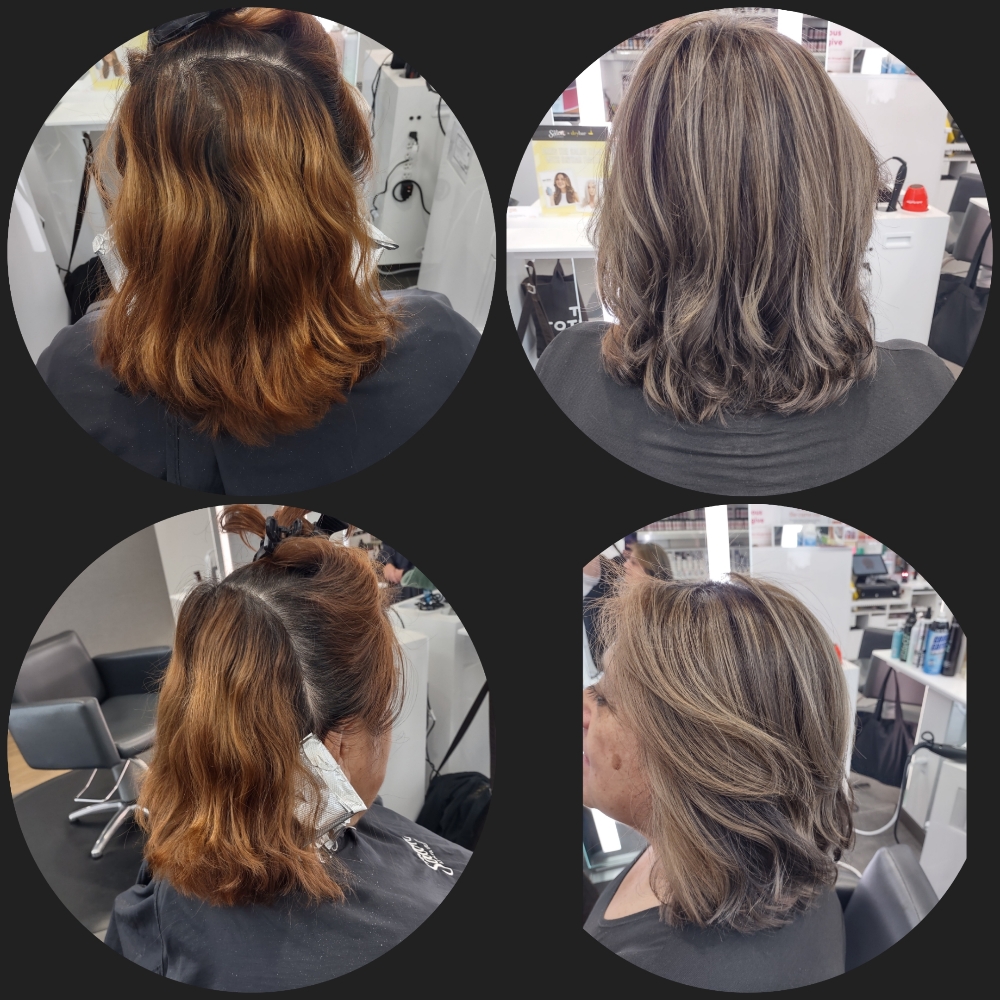 Full look foiled highlights
