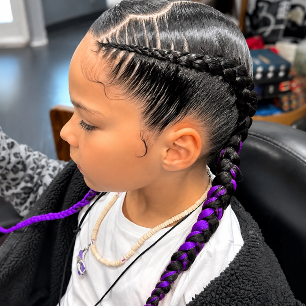 Ages 5–12 • Natural Hair 2 Braids at Von Stylz in Wisconsin Dells, WI