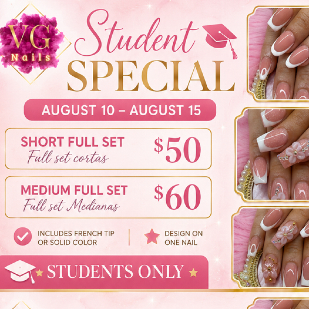 Specisl Student Medium Set at VG Nails in SAN Antonio, TX