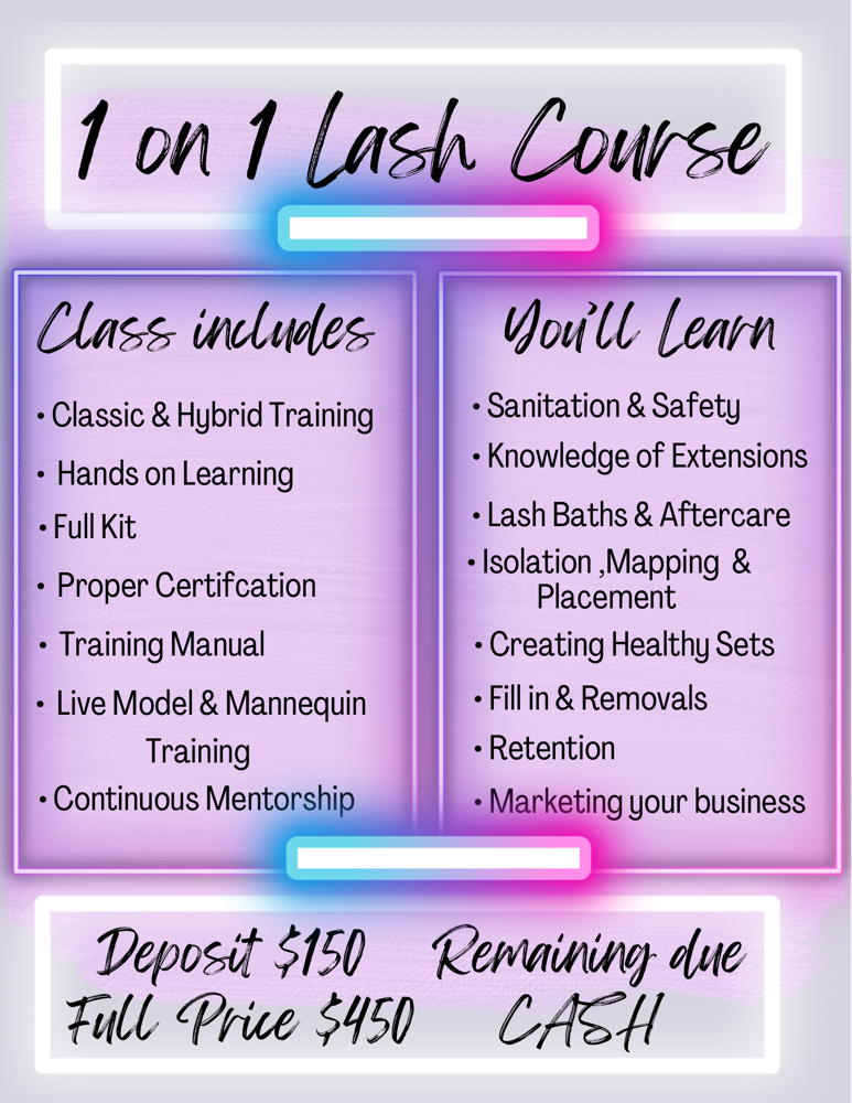 1:1 Lash Course