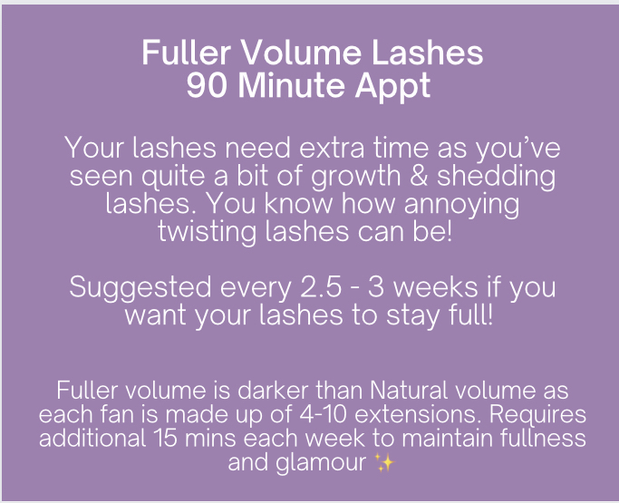 Fuller Volume Lashes * 90 Minutes