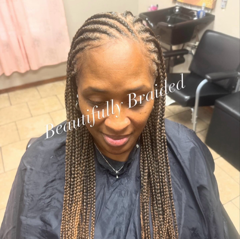 Knotless Braids w/ Front French Braided at Skinsational Beauty Boutique in Bethany, OK