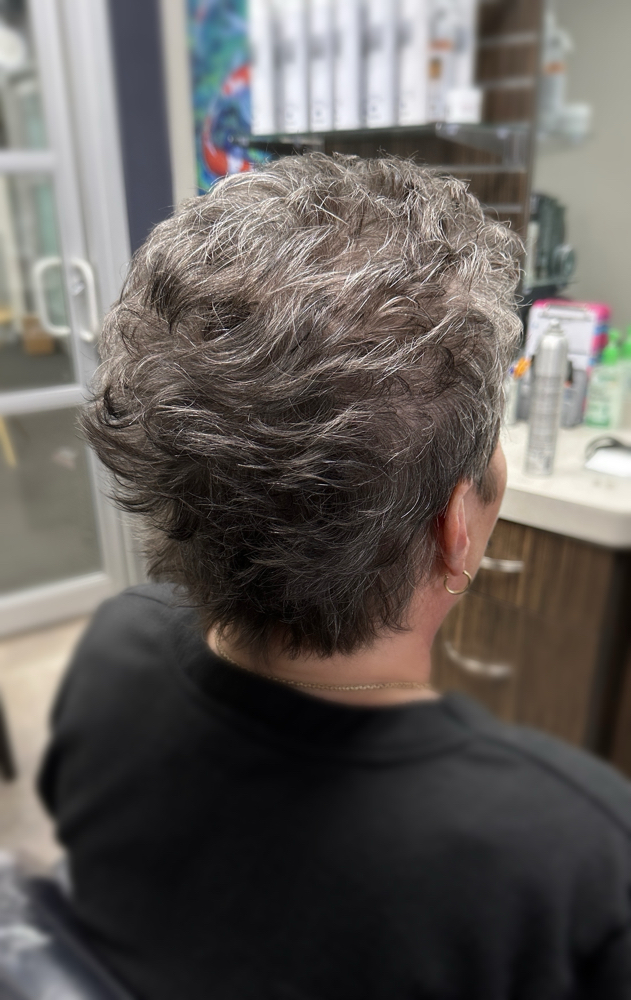 Grey Blend Weave on Short/Med Hair
