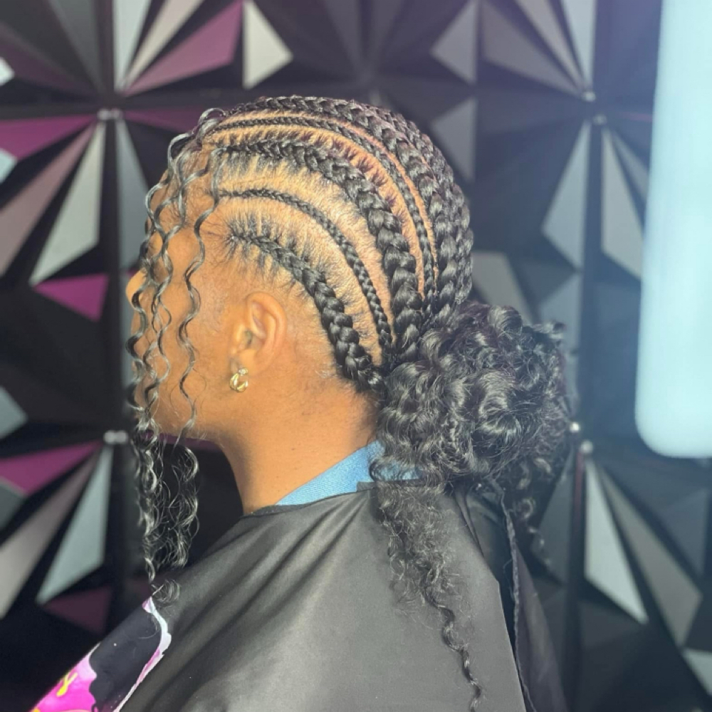 Boho Stitch messy bun at TruGlam Stylist in Winston Salem, NC