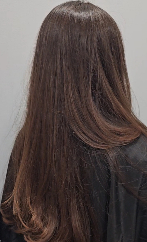 Haircut, shampoo and blow dry