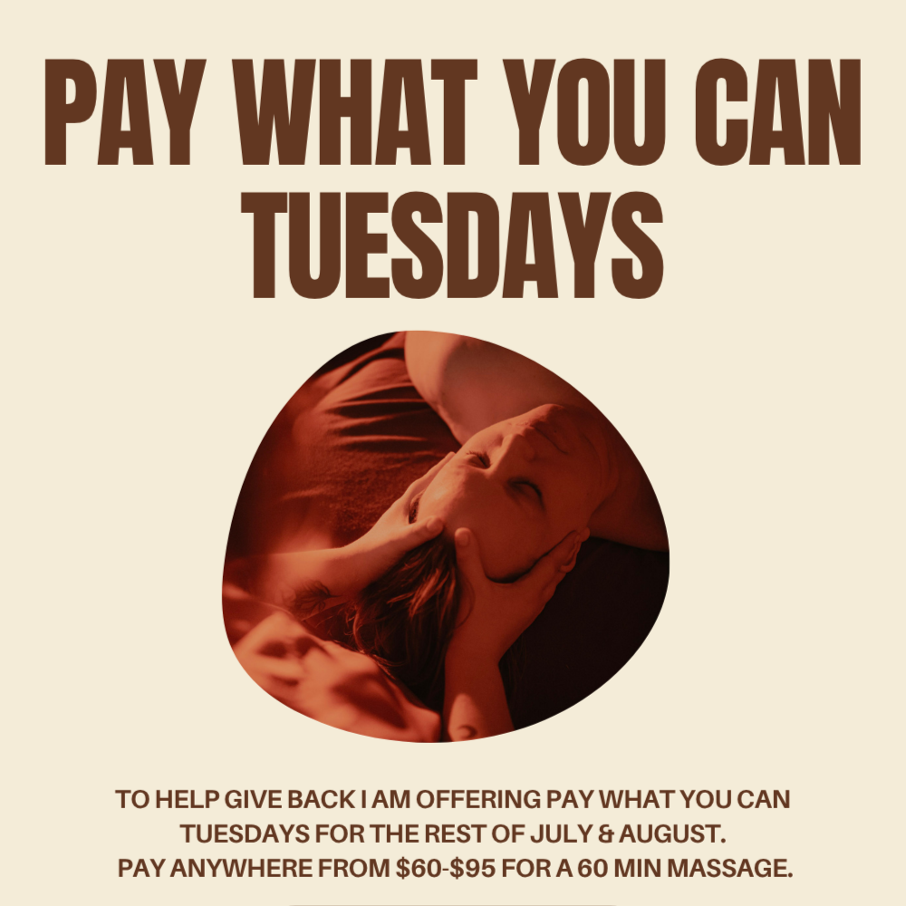 Pay-What-You-Can Tuesdays July/Aug at Serene Hands Bodywork in Troy, MI
