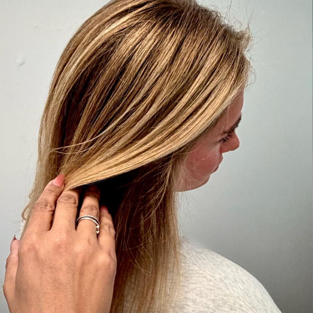 Balayage Touchup With Gloss at Crystal Rose Beauty in Pearland, TX