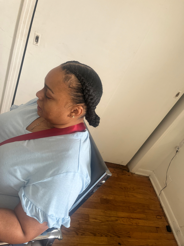 2 Braids With bun at BraidsByJinece in Wichita, KS