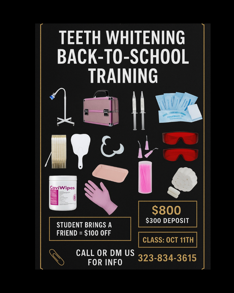 Teeth Whitening Training (Oct 11th) at BG Cosmetic in Inglewood, CA