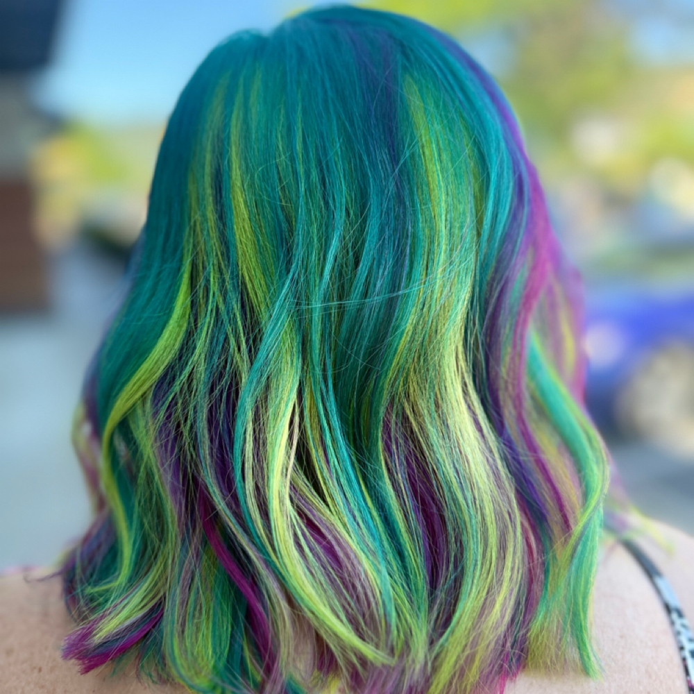 Vivid haircolor at All About Me Beauty Bar in Labelle, FL