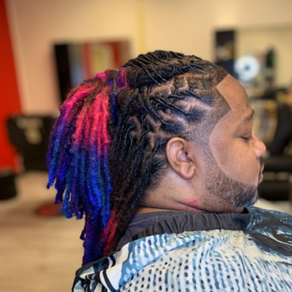 Mens Hair Color/ Loc Retwist/style at Stylesbylaney25 in Wichita, KS