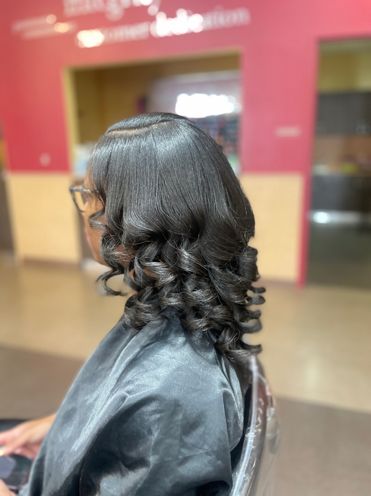 silk press + curls at mapamboli signature in atlanta, GA