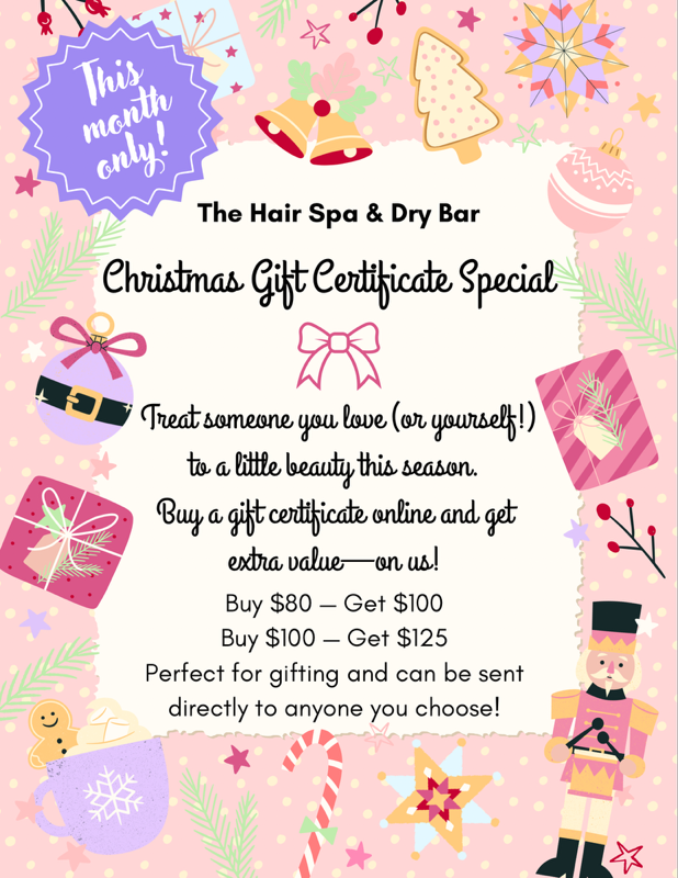 🎄 $100 GIFT CERTIFICATE SPECIAL