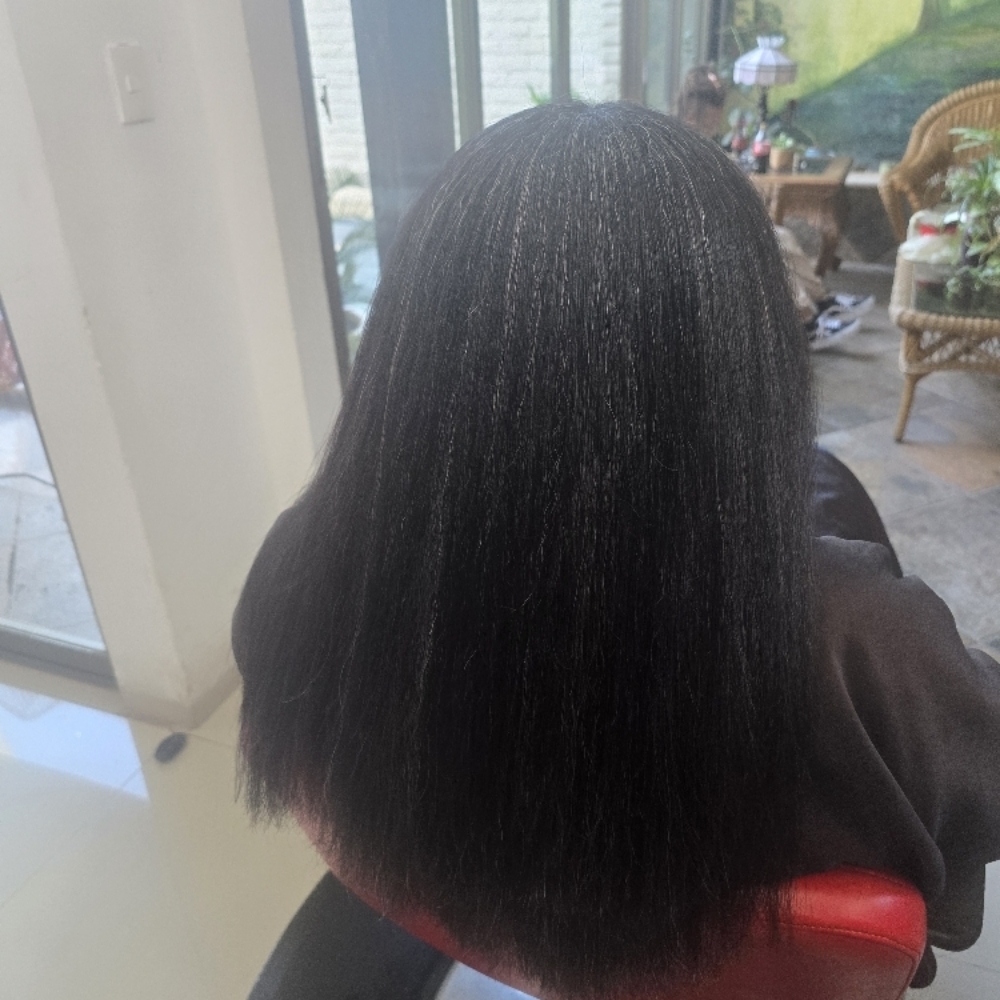 Mini Twist Removal + Silk Press at Knotty Opulence Hair Care Studio in Merida, TX