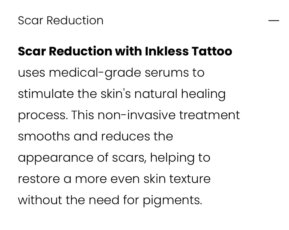 Scar Reduction Inkless Service