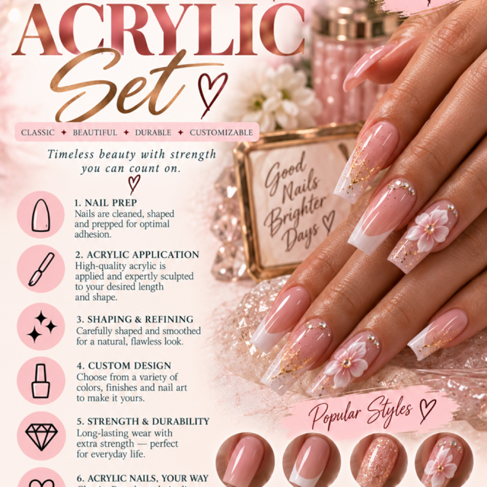 Acrylic Full Set With Gel Polish at Refresh Beauty Suite in Rock Hill, SC