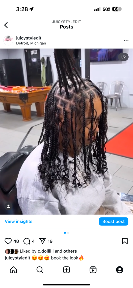 Smedium Boho Knotless Bob