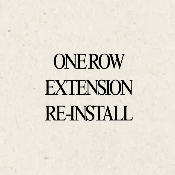 One Row Re-install