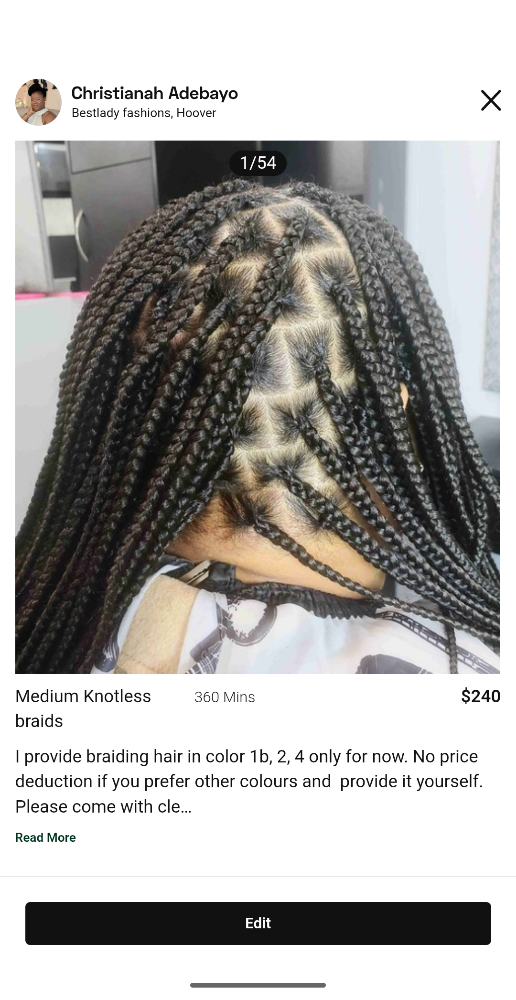Med Knotless braids (Mid back) at Bestlady Fashions in Hoover, AL